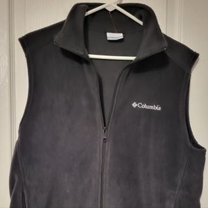 COLUMBIA MEN'S FLEECE VEST BLACK EXCELLENT CONDITION SZ M